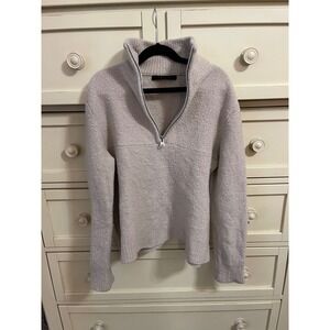 Jenni Kayne Women's Merino Wool Half Zip Sweater Sand Size Small